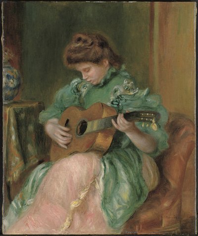 Vrouw met gitaar, ca. 1896-1897 door Pierre Auguste Renoir