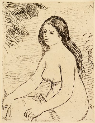 Zittende Naakte Vrouw door Pierre Auguste Renoir