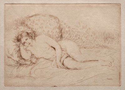 Liggende naakte vrouw door Pierre Auguste Renoir