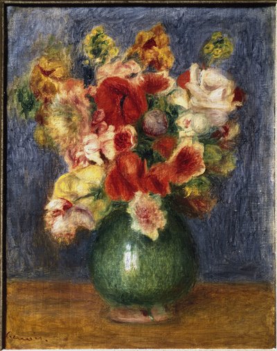 Bloemen in een vaas door Pierre Auguste Renoir