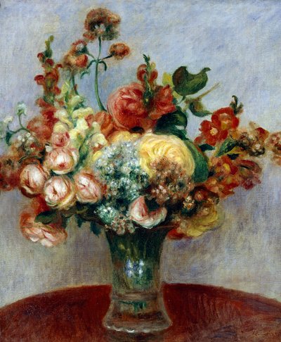 Bloemen in een vaas door Pierre Auguste Renoir