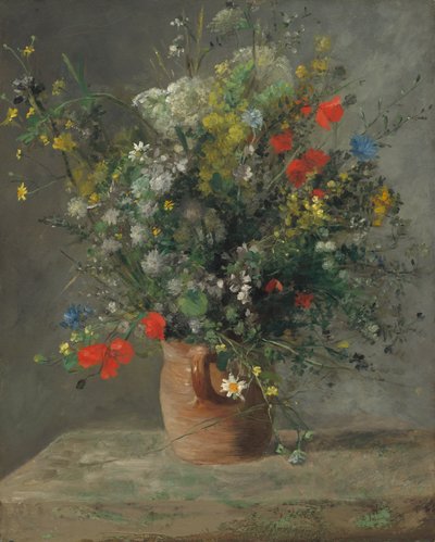 Bloemen in een vaas door Pierre Auguste Renoir