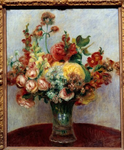 Bloemen in een vaas door Pierre Auguste Renoir