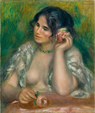 Gabrielle met de roos door Pierre Auguste Renoir