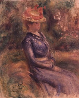 Meisje met een strohoed door Pierre Auguste Renoir