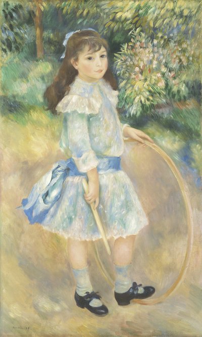 Meisje met een Hoepel, 1885 door Pierre Auguste Renoir