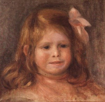 Meisje met een roze lint door Pierre Auguste Renoir