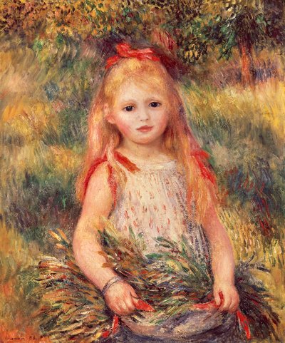 Meisje met korenschoof door Pierre Auguste Renoir