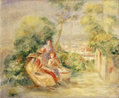 Meisjes in een tuin door Pierre Auguste Renoir