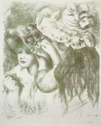 De Hoedenspeld, Eerste Bord; Le Chapeau Epingle, Première Planche, ca. 1897 door Pierre Auguste Renoir