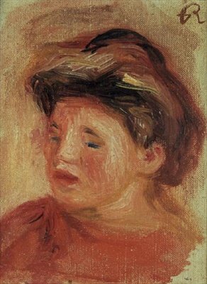 Hoofd van een jong meisje door Pierre Auguste Renoir