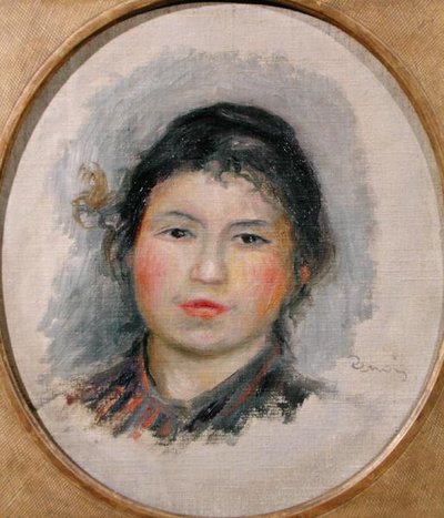 Hoofd van een jonge vrouw door Pierre Auguste Renoir