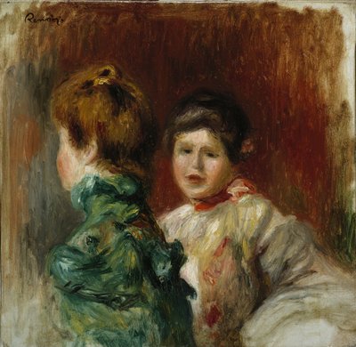 Hoofden van Twee Vrouwen, ca. 1895 door Pierre Auguste Renoir