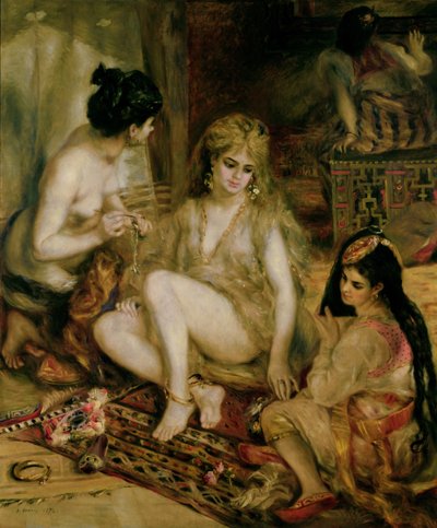 Interieur van een harem in Montmartre, Parijse vrouwen verkleed als Algerijnen door Pierre Auguste Renoir