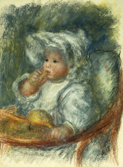 Jean Renoir in een stoel - Kind met een koekje, ca. 1895 door Pierre Auguste Renoir