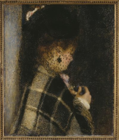 Jonge vrouw met sluier door Pierre Auguste Renoir