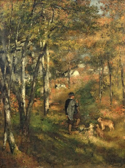 Jules Le Coeur in het bos van Fontainebleau door Pierre Auguste Renoir