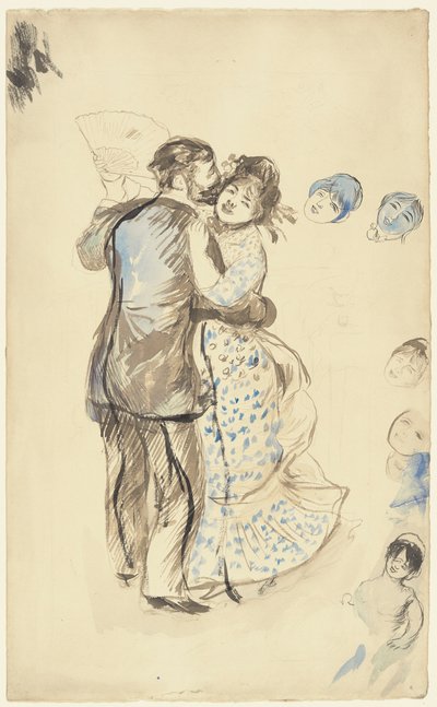 De dans op het platteland door Pierre Auguste Renoir