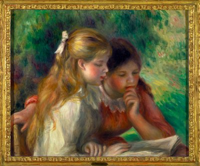 Lezing Twee kleine meisjes aan het lezen door Pierre Auguste Renoir
