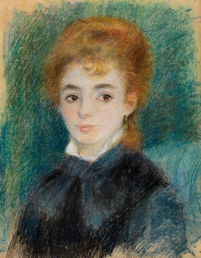 Dame met kastanjebruin haar, ca. 1875-78 door Pierre Auguste Renoir
