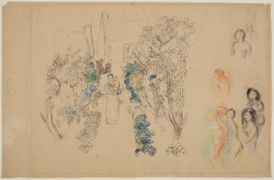 Landschap en figuren door Pierre Auguste Renoir
