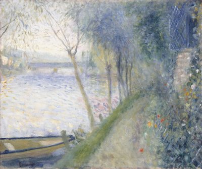 Landschap aan de rand van de Seine met de Pont d