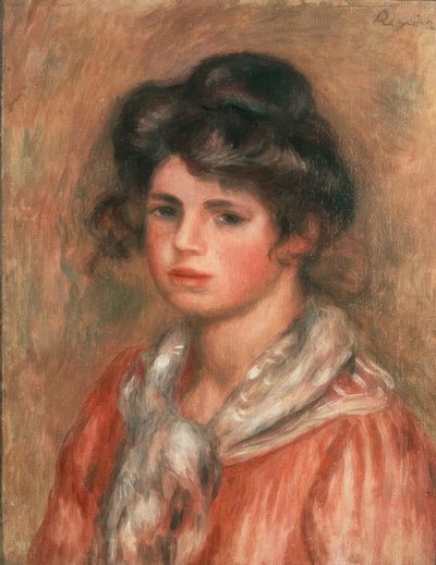 De witte sjaal door Pierre Auguste Renoir