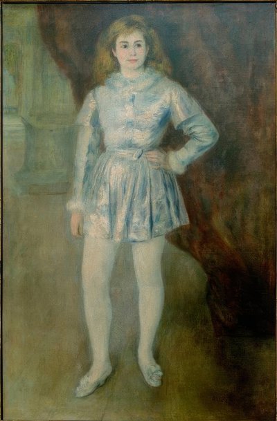 De page. Madame Henriot in travestie door Pierre Auguste Renoir