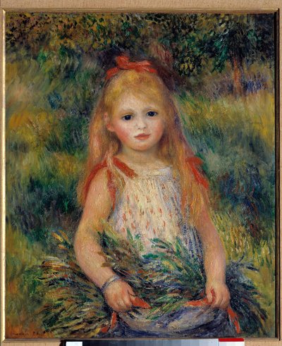 Klein meisje met de schoof door Pierre Auguste Renoir