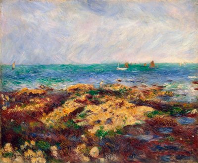 Laag tij bij Yport, 1883 door Pierre Auguste Renoir
