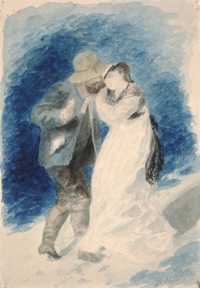 M. Jules Le Coeur en Mlle. Clemence Trehot door Pierre Auguste Renoir