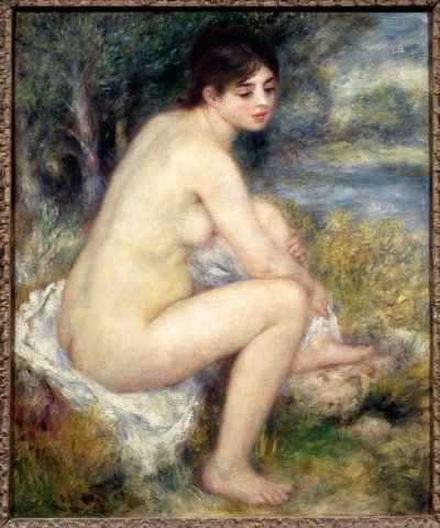 Naakte vrouw in een landschap door Pierre Auguste Renoir