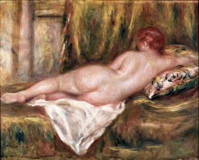 Naakte laag gezien vanaf de rug of rust na het bad door Pierre Auguste Renoir