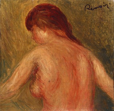 Naakt vrouwelijk torso, van de achterkant door Pierre Auguste Renoir