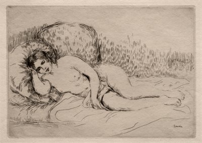 Liggende naakte vrouw door Pierre Auguste Renoir
