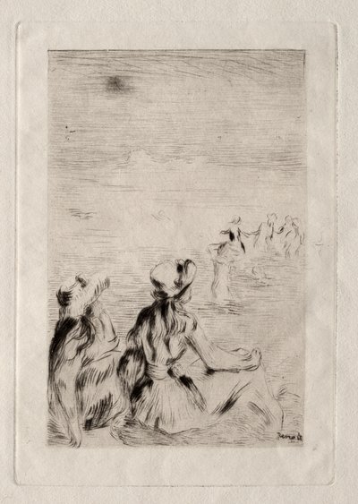 Op het Strand bij Berneval door Pierre Auguste Renoir