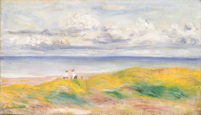 Op de kliffen; Sur la Falaise, 1880 door Pierre Auguste Renoir