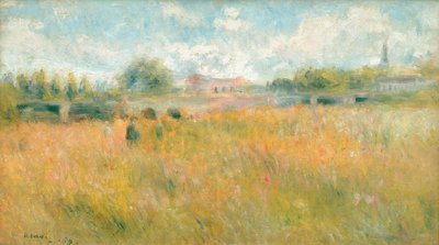 Landschap aan de oever van de Seine bij Rueil door Pierre Auguste Renoir