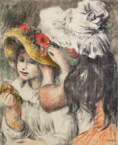 De Hoed Vastspelden, 1898 door Pierre Auguste Renoir