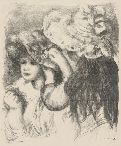 De hoed vastpinnen door Pierre Auguste Renoir