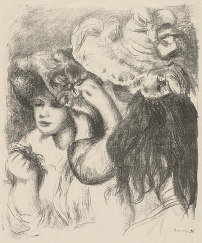 De hoed vastpinnen, 1897 door Pierre Auguste Renoir