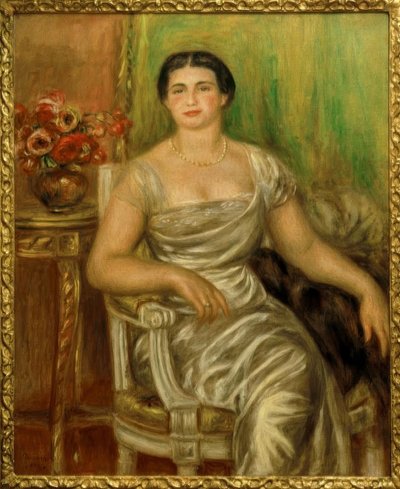 Portret van de dichteres Alice Vallières-Merzbach door Pierre Auguste Renoir