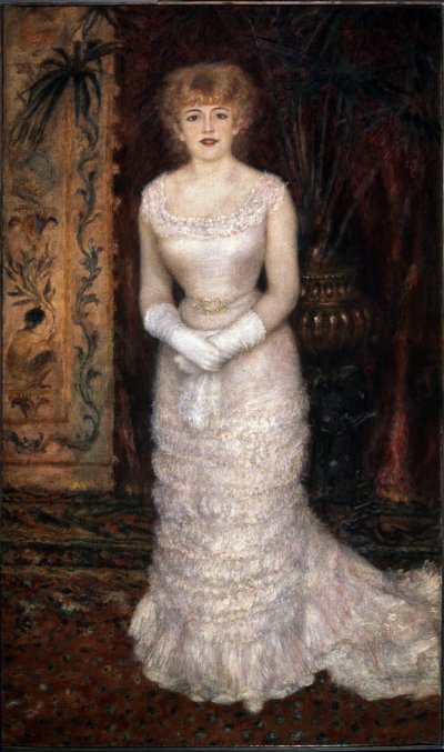 Portret van actrice Jeanne Samary door Pierre Auguste Renoir