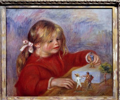 Portret van Claude Renoir als kind aan het spelen door Pierre Auguste Renoir