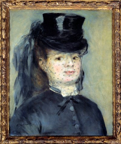 Portret van Madame Darras, geboren Henriette Oudiette, vrouw van kapitein Paul Darras (studie voor de Amazone van 1873) door Pierre Auguste Renoir