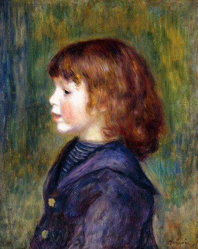 Portret van Pierre Renoir in een matrozenpak door Pierre Auguste Renoir