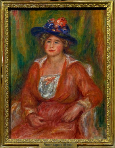 Portret van zittende vrouw. Schilderij door Pierre Auguste Renoir (1841-1919) door Pierre Auguste Renoir