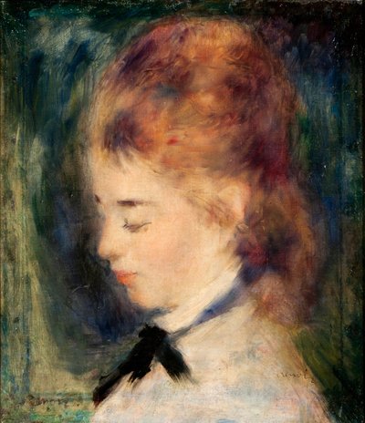 Portret van een meisje door Pierre Auguste Renoir