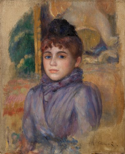 Portret van een jonge vrouw door Pierre Auguste Renoir