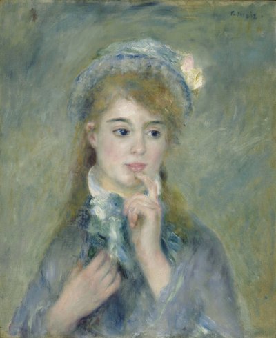 Portret van een jonge vrouw door Pierre Auguste Renoir